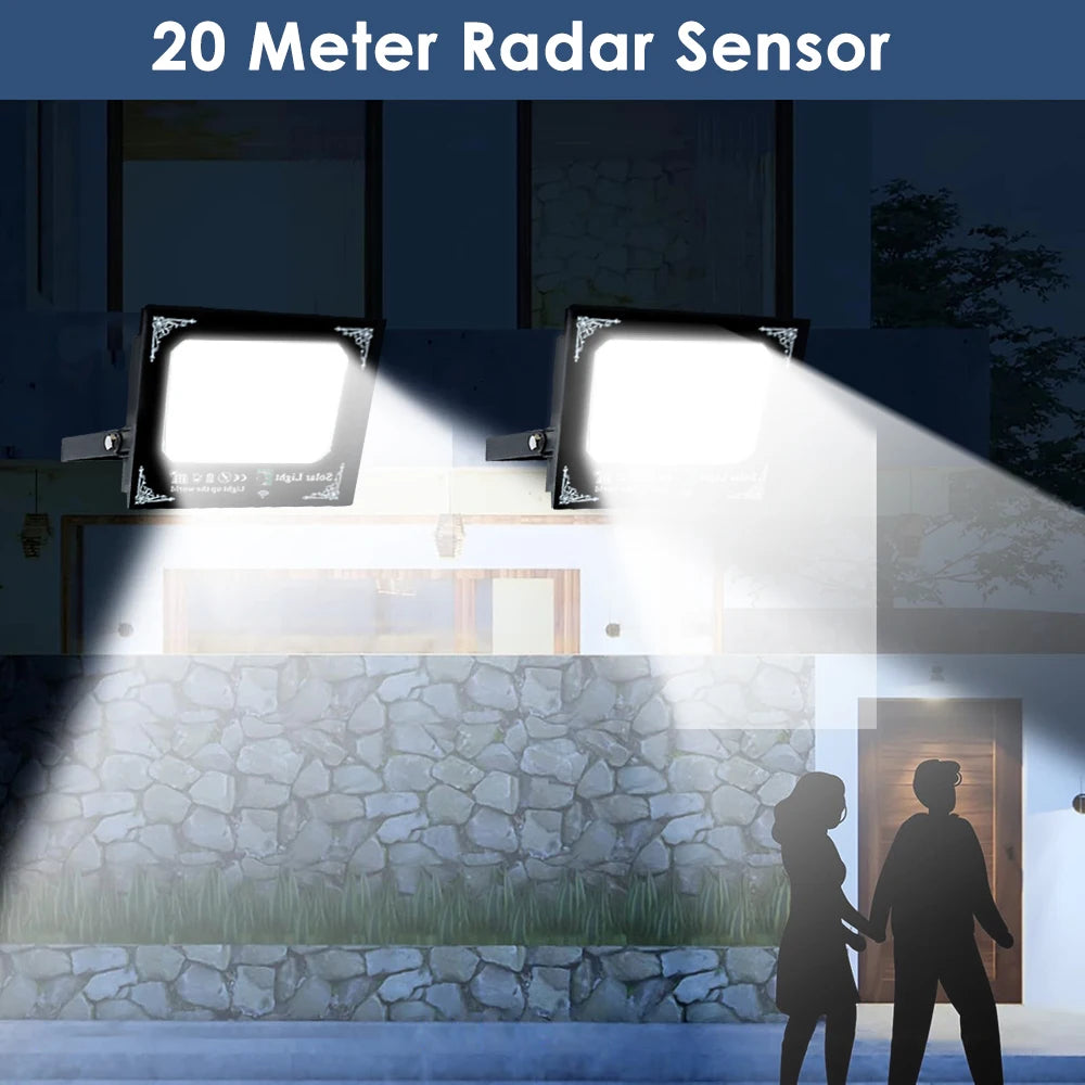 2-Head Solar Flood Light | 400 LEDs | 6000mAh | Motion Sensor | IP65 | StriveRiseFit