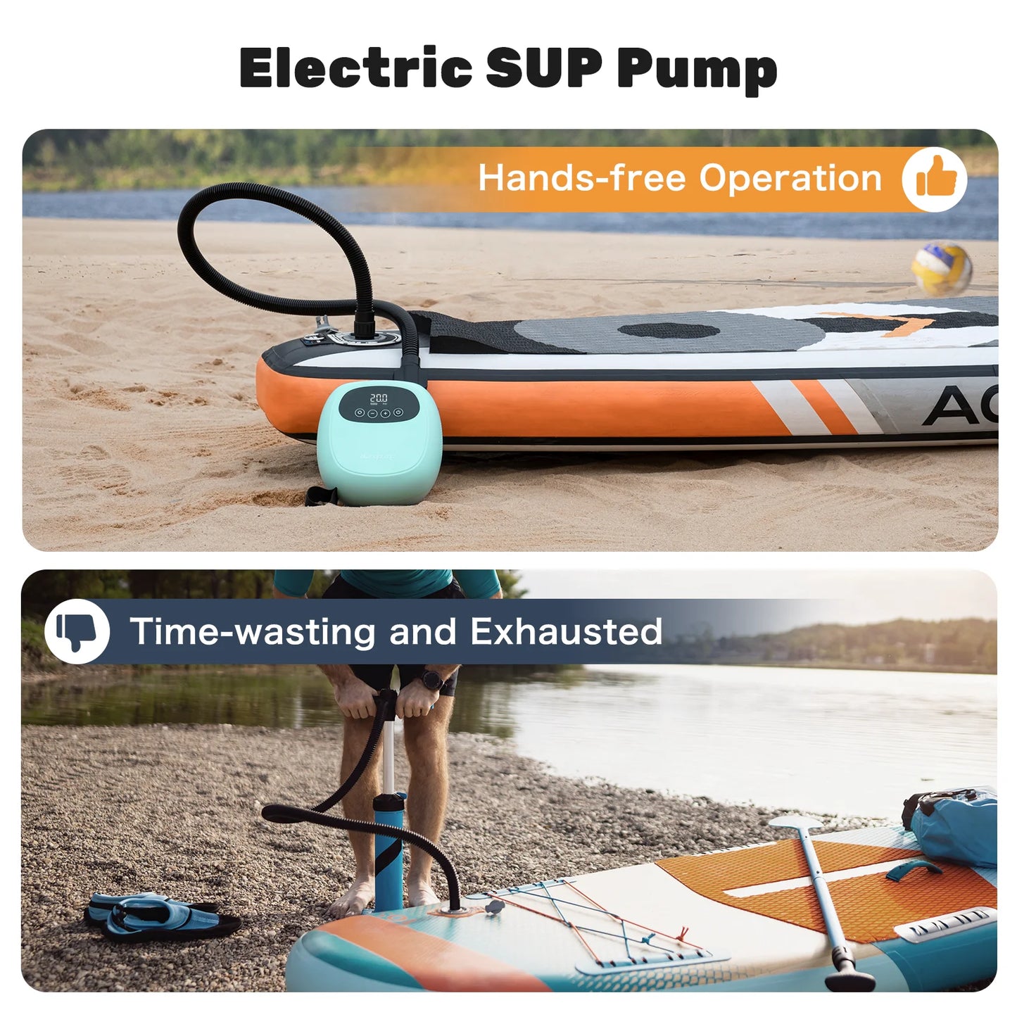 dwndpump DP3 Electric SUP Pump - 20PSI, 38.48Wh Battery for Paddle Boards & Kayaks