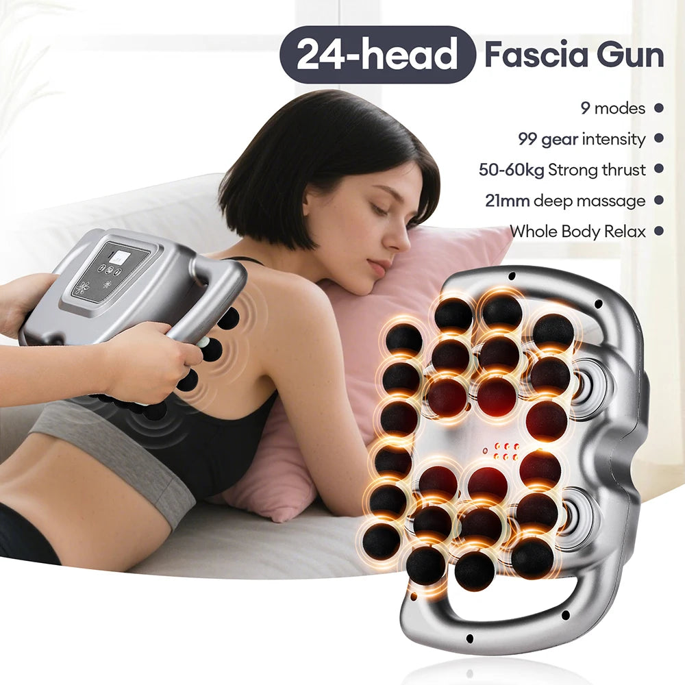 24-Head Fascia Gun | 9 Modes, Full Body Muscle Massager | StriveRiseFit
