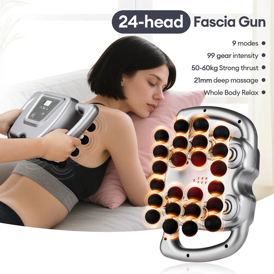 24-Head Fascia Gun | 9 Modes, Full Body Muscle Massager | StriveRiseFit