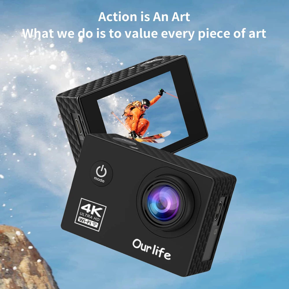 4K Action Camera Ultra HD 30FPS - Waterproof Sport Camera with WiFi
