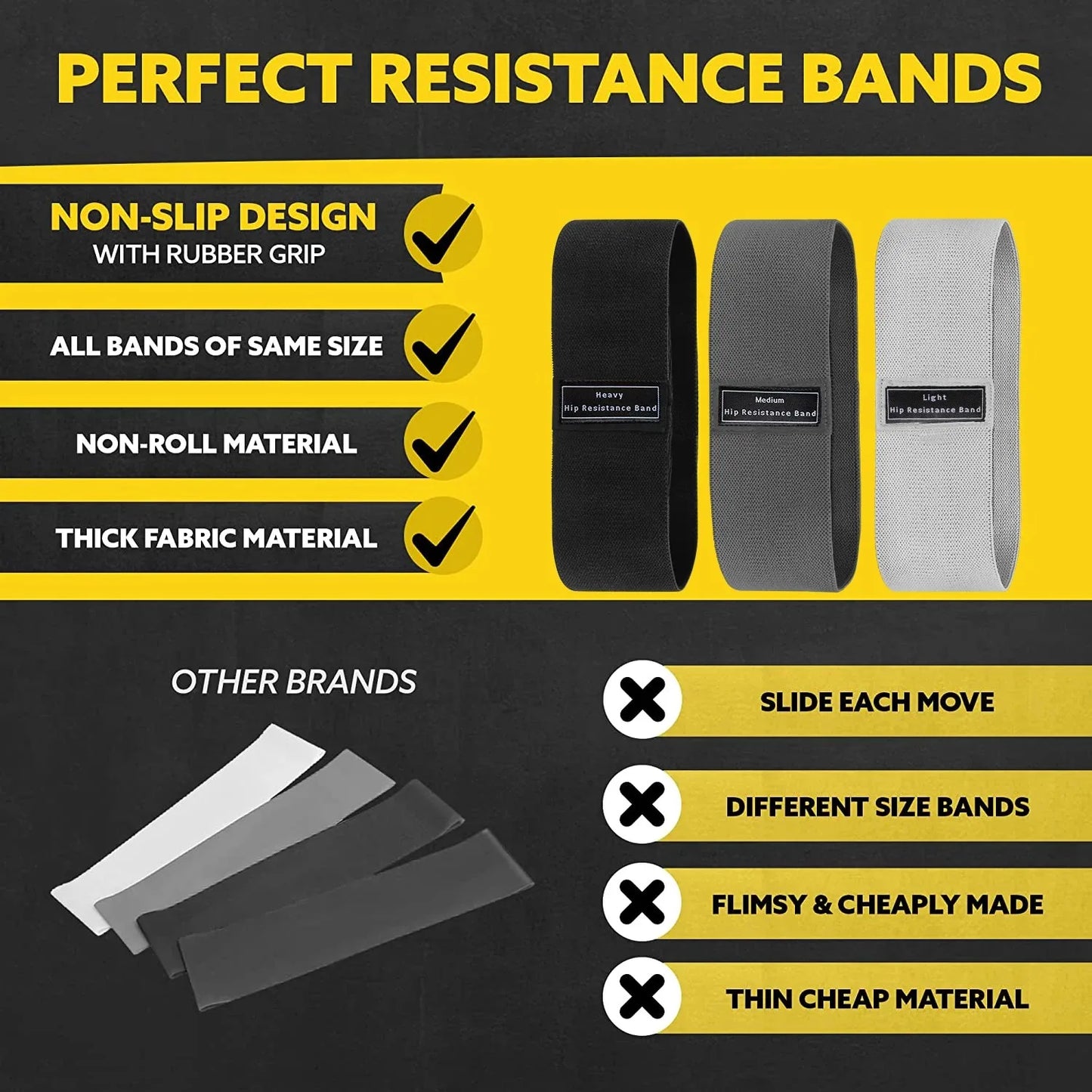 Fabric Hip & Booty Resistance Bands for Glutes, Squats & Yoga | StriveRiseFit