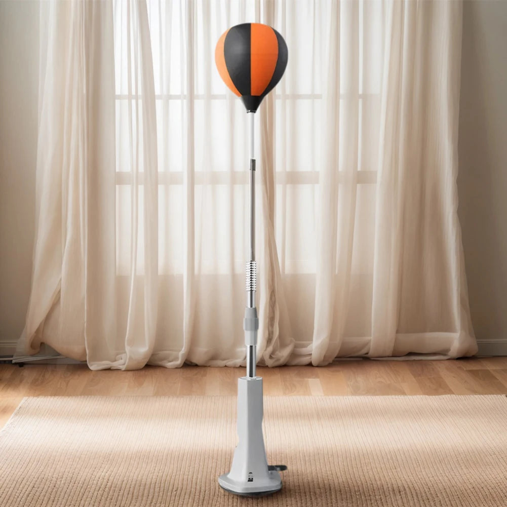 Punching Bag with Stand & Reflex Ball Set, Height Adjustable, PU Leather | StriveRiseFit