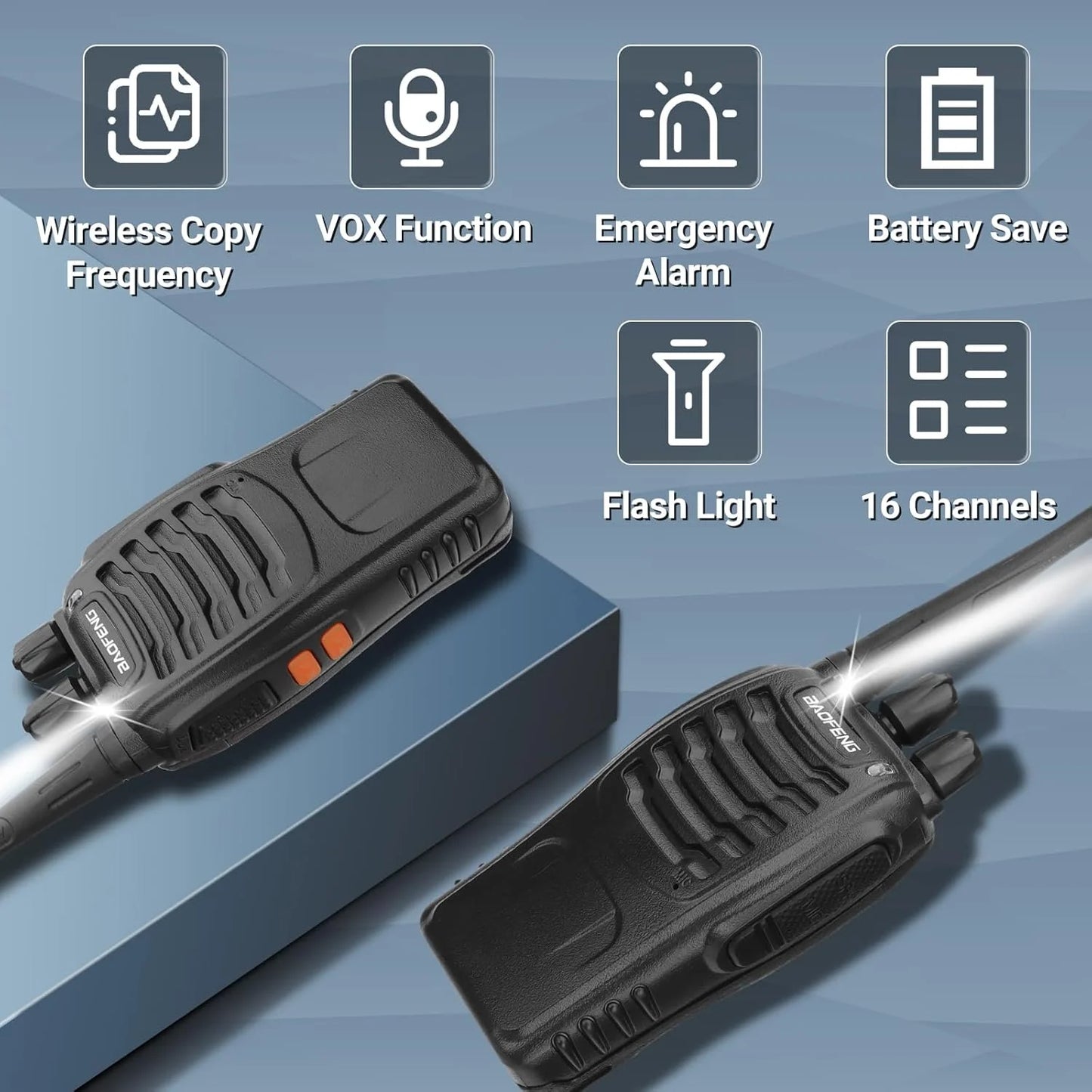 6PCS Baofeng BF-888S Walkie Talkie - Long Range Two Way Radio UHF