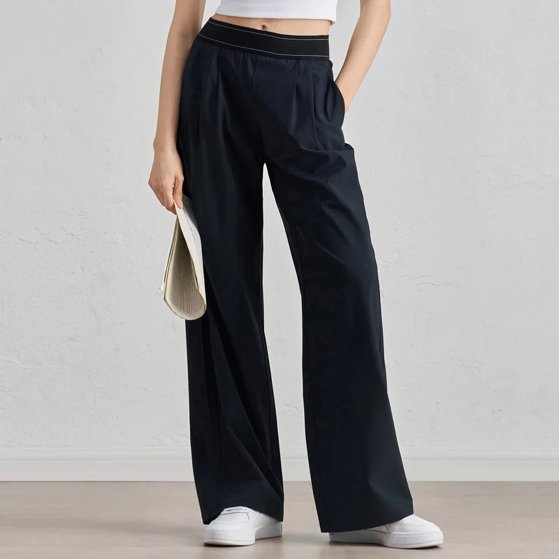 Lightweight Wide Leg Trousers Yoga Pants for Women 30" High Waisted Loose Casual Lounge Travel Work Sweatpants Women