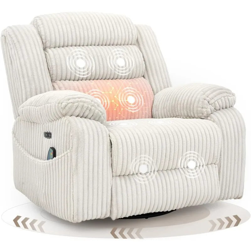 Power Recliner Chair with Massage & Heat - USB Charging | StriveRiseFit