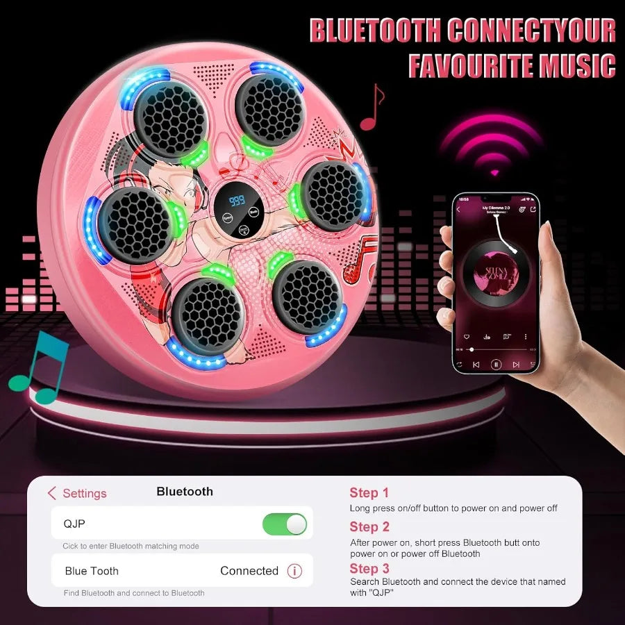 Wall Mounted Music Boxing Machine with LED Electronic Focus Training for Teens and Adults Interactive Workout Equipment