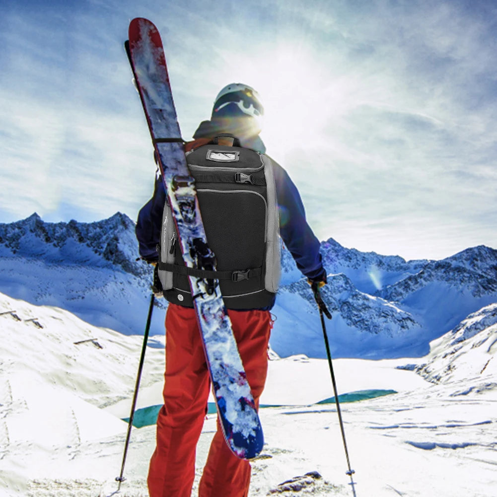 Outdoor Sport Backpack ~ Adjustable Oxford Cloth ~ Helmet Pocket ~ Waterproof Boots Helmet Clothing Storage Bag for Camping Skiing