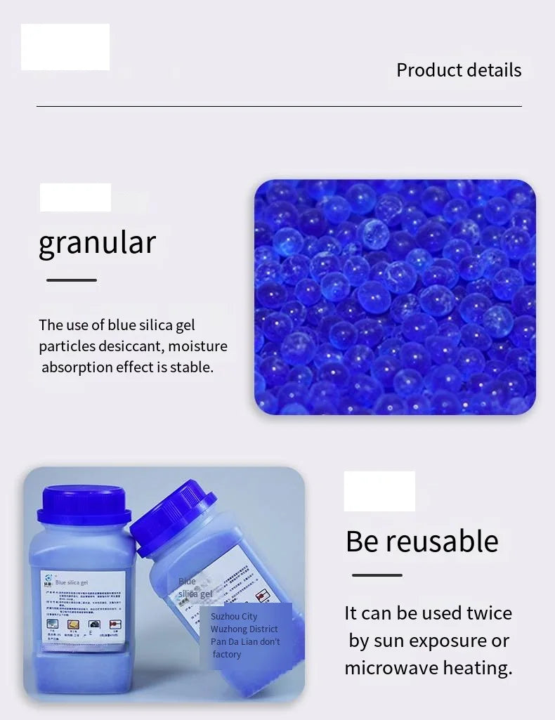 500g Reusable Silica Gel Beads - Waterproof Moisture Absorber Desiccant