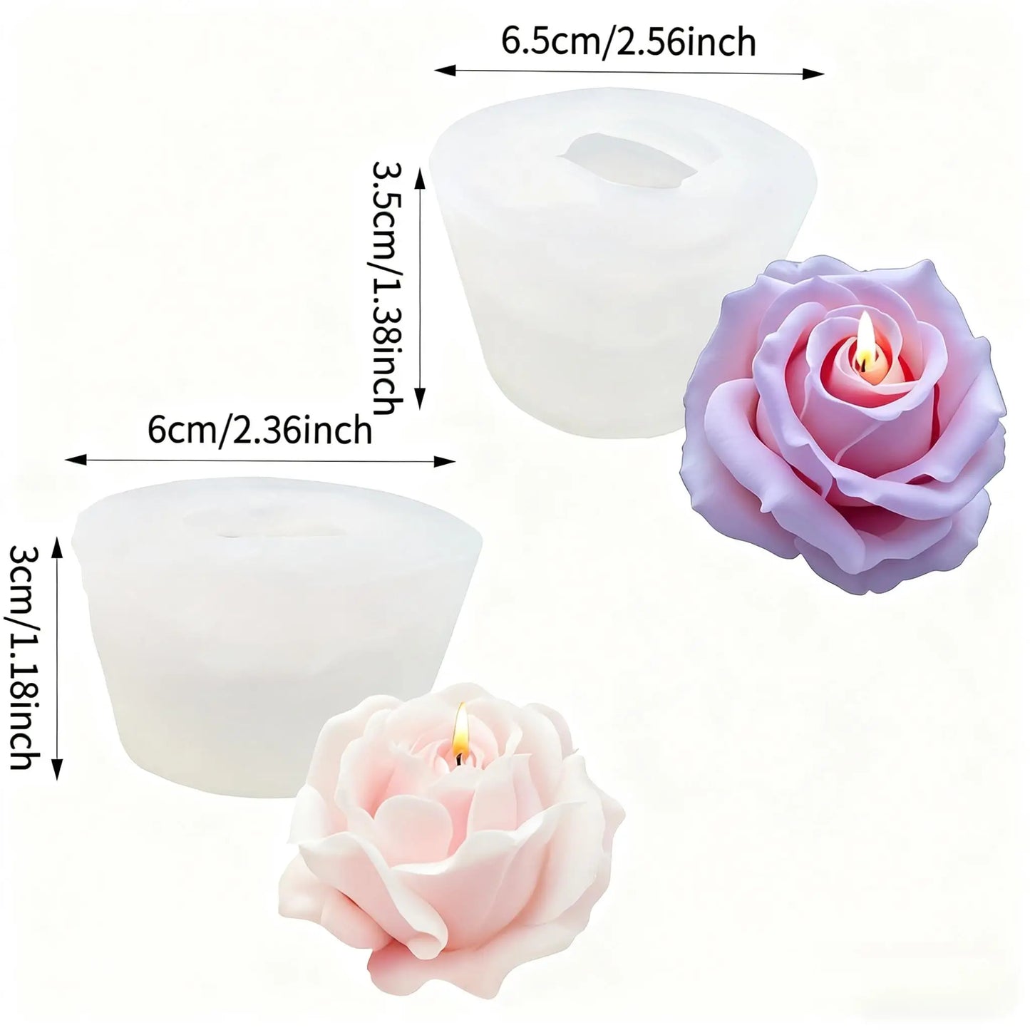 3D Rose Silicone Mold for Candles, Soap, Resin & Clay | StriveRiseFit