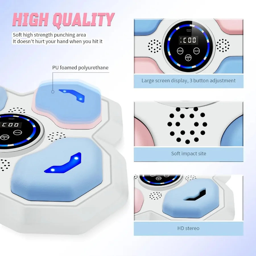 WallMounted Music Boxing Machine with LED Electronic Focus Training for Teens and Adults Interactive Workout Equipment with Glo