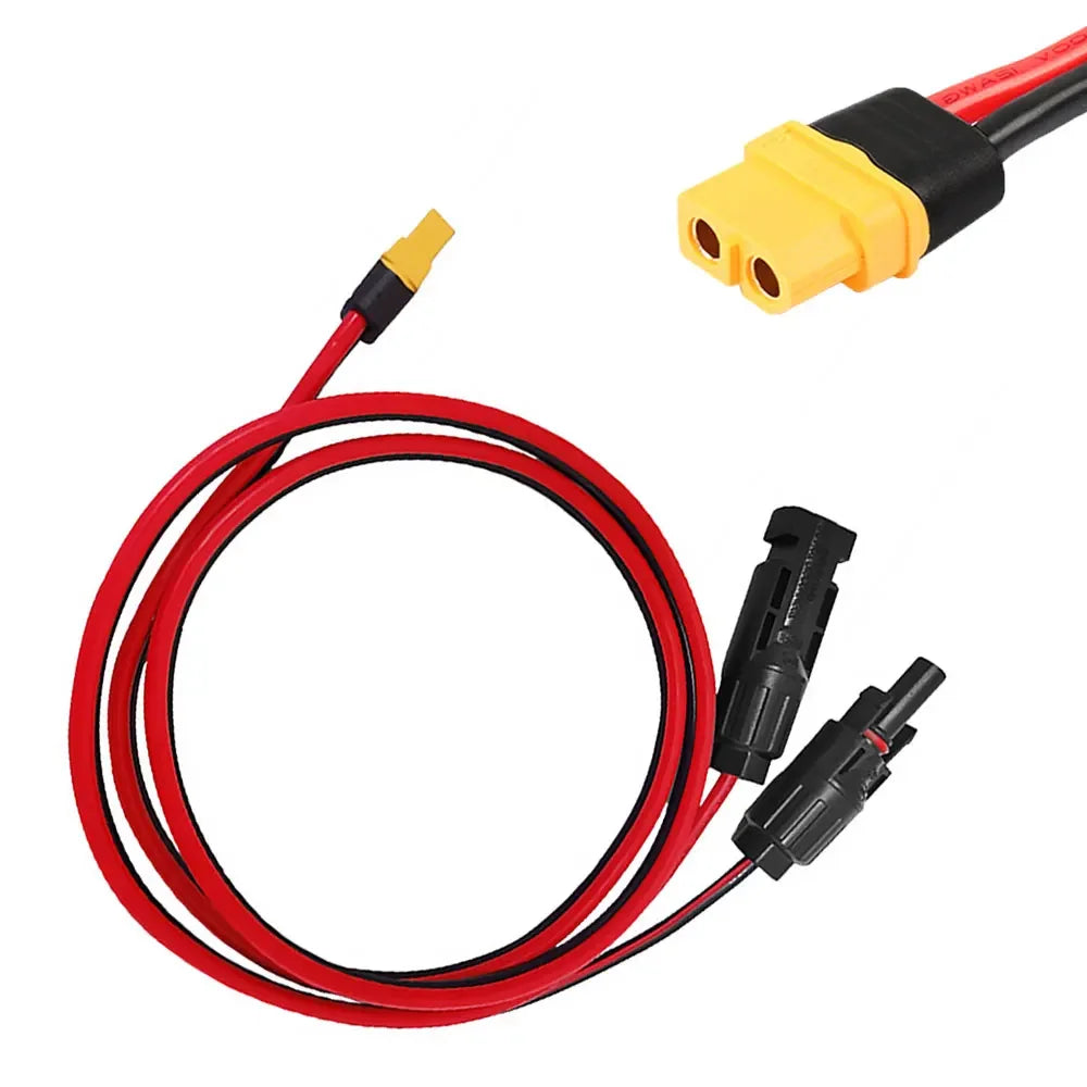 XT60 to Solar Connector Extension Cable — 12AWG, 10 ft (3M), IP67 Waterproof, 300V