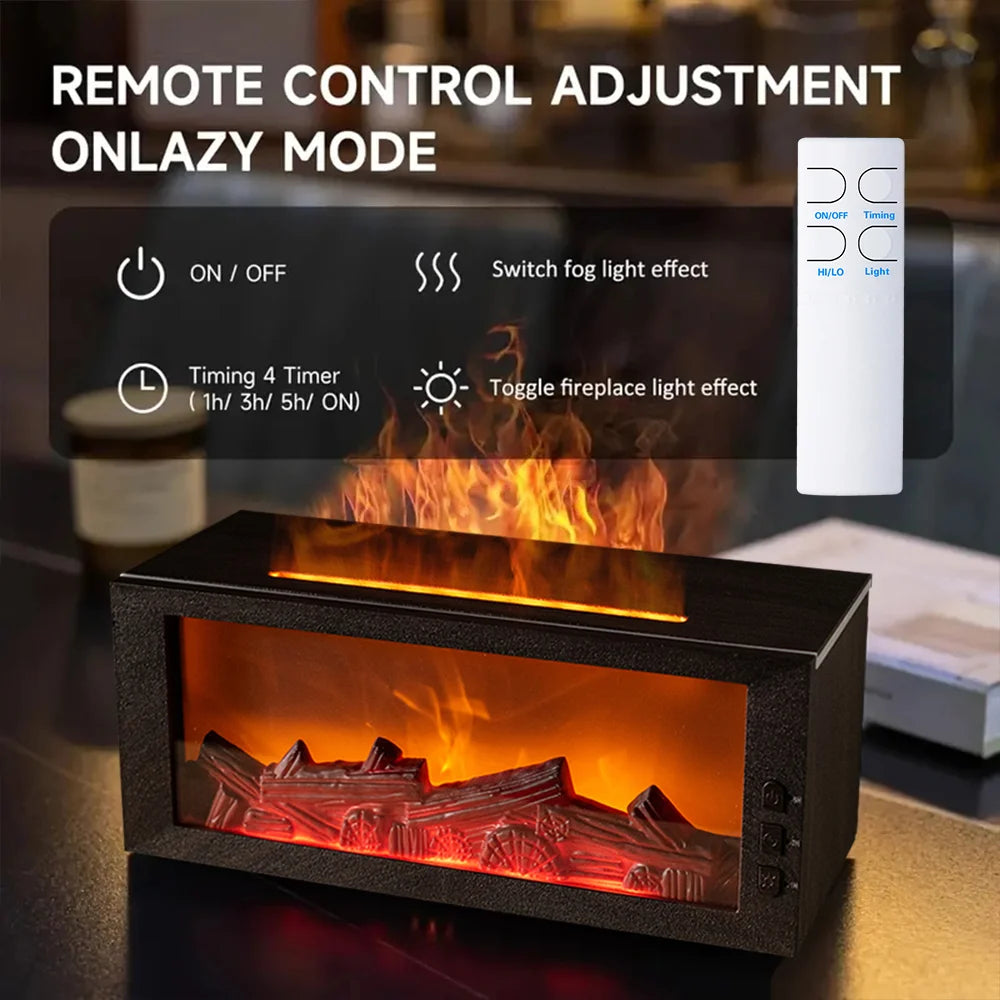 Fireplace Flame Aroma Diffuser 7-Color Humidifier with Remote & Timer | StriveRiseFit