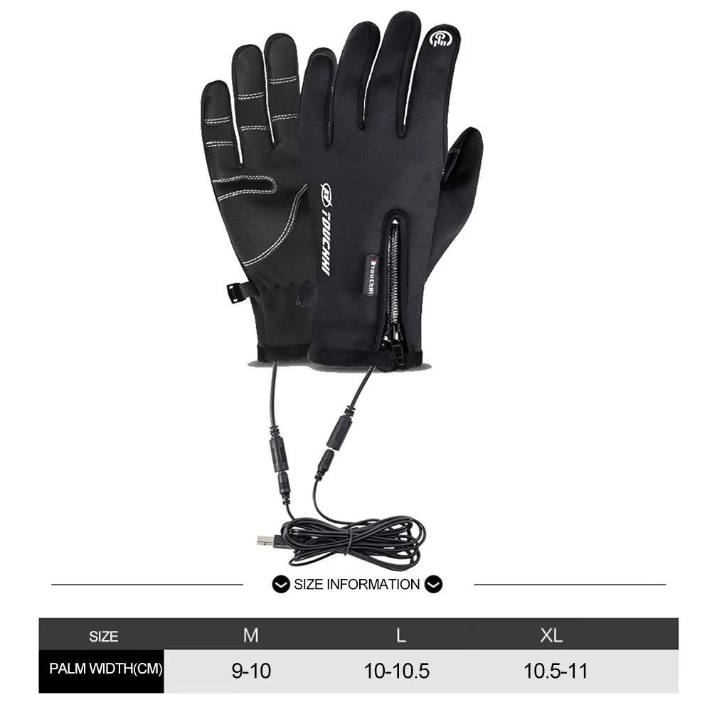 Winter Gloves for Men or Women ~ Heating Warm Touchscreen Gloves ~ USB ~ Winter Electric Heated Gloves