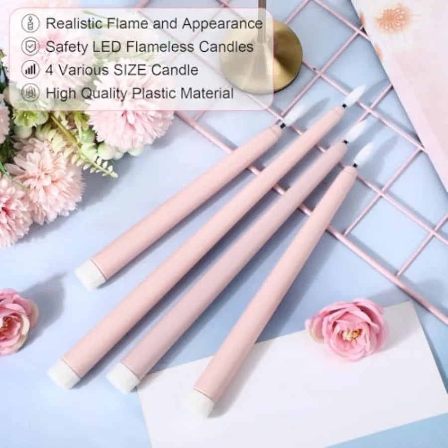 48-Piece Flameless LED Taper Candles Battery Operated 4 Sizes | StriveRiseFit