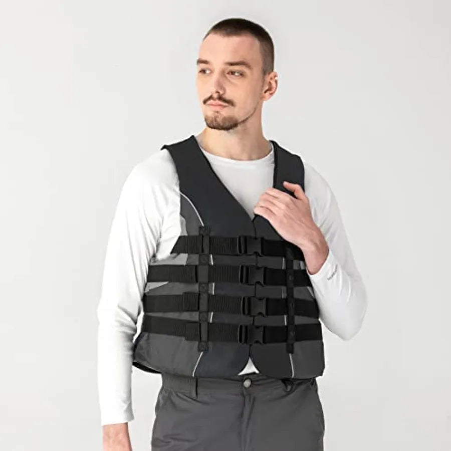 Adult USCG Approved Life Jacket Water Sports Safety Vest for Boating Kayaking | StriveRiseFit