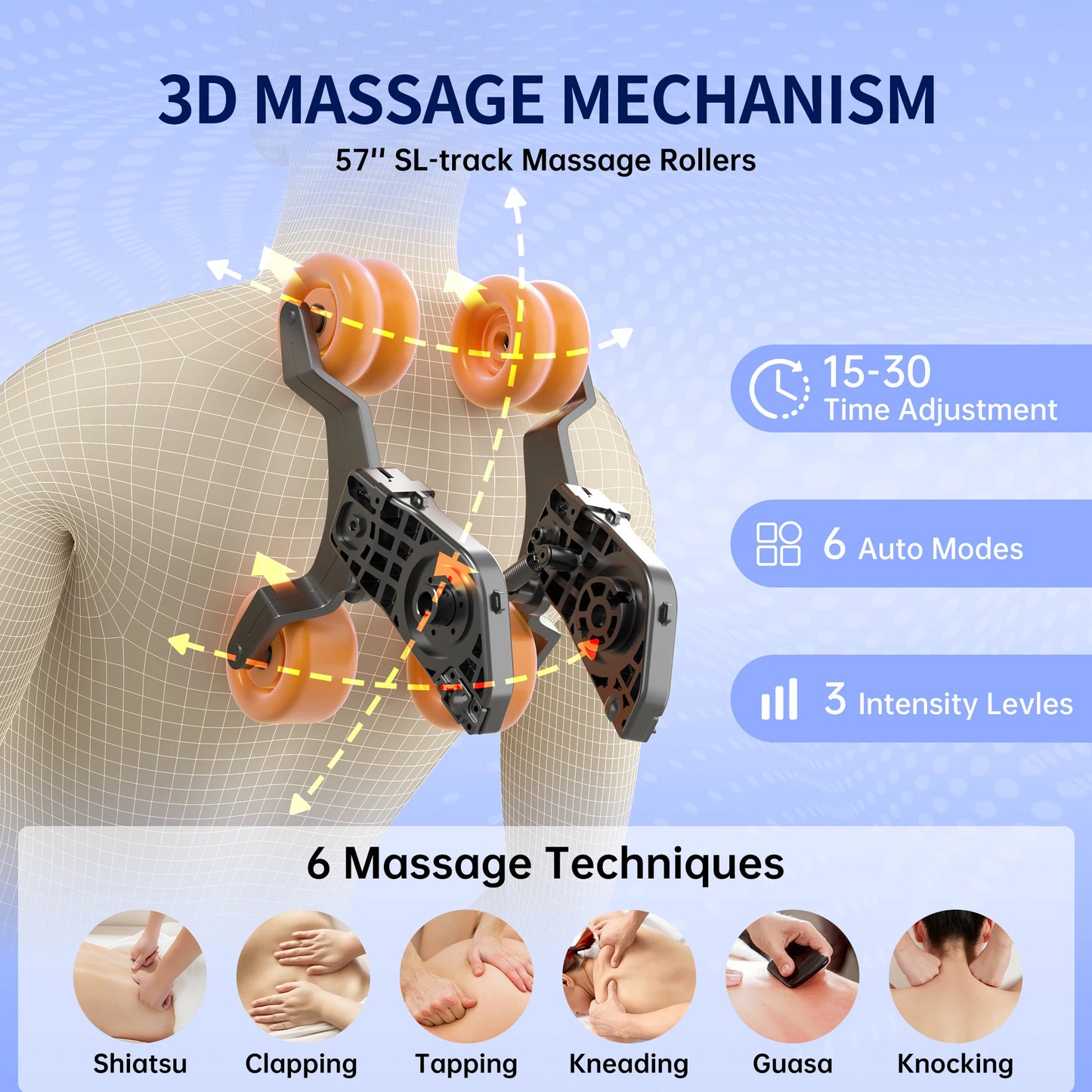 3D Zero Gravity Massage Chair with Airbag & Foot Roller