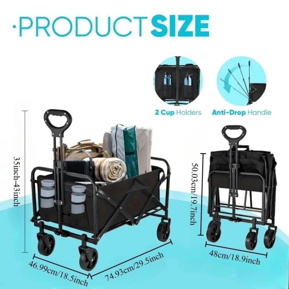 Heavy-Duty Collapsible Wagon Cart with All-Terrain Wheels | StriveRiseFit
