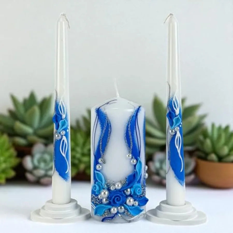Wedding Unity Candle Set 6" Pillar & 10" Taper Candles | StriveRiseFit