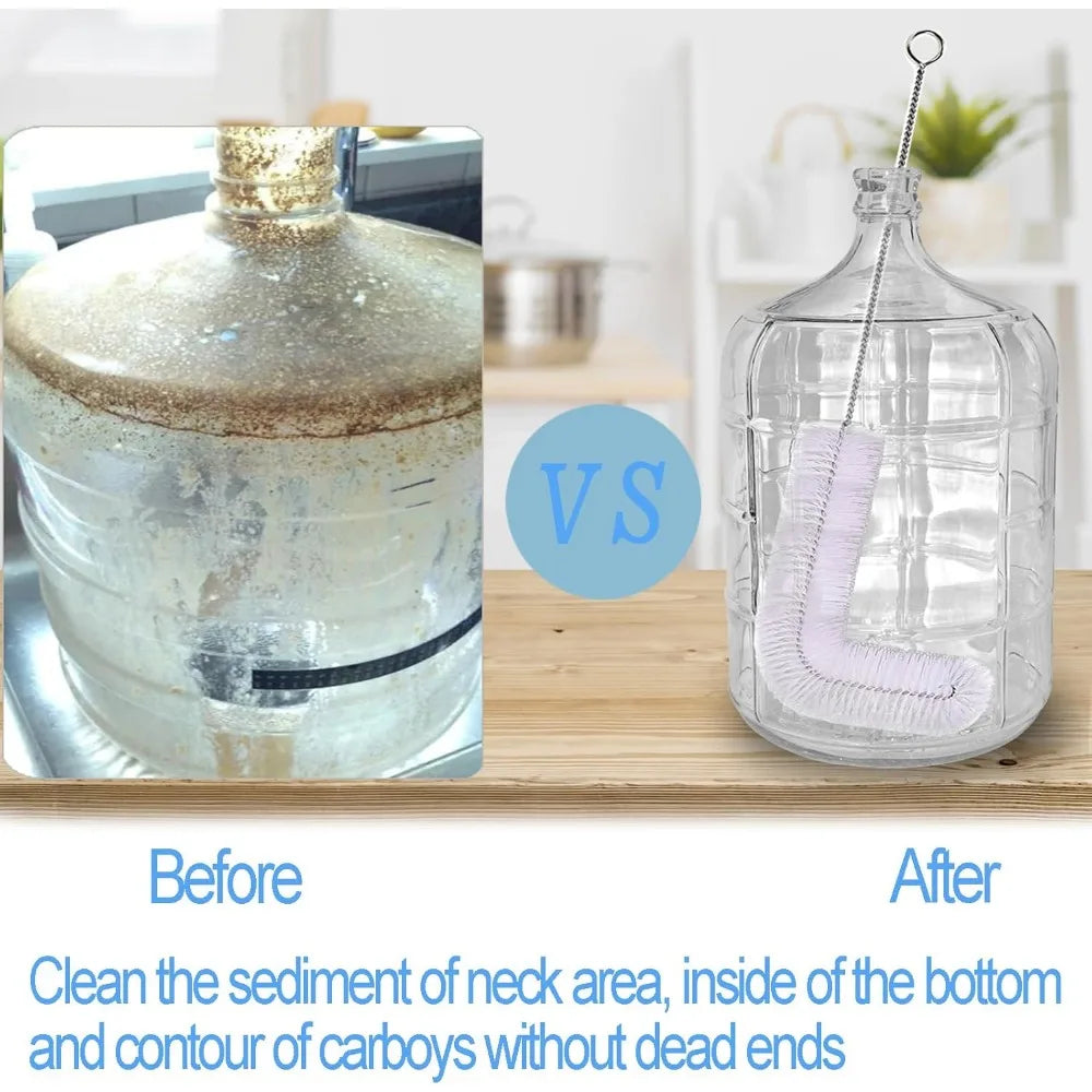 2-Pack 28" Bottle Cleaning Brush Set - Nylon Bottle Brushes