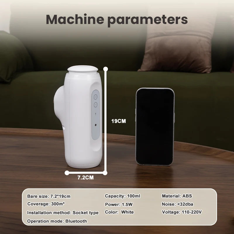 Wall-Mounted Bluetooth Aroma Diffuser | 100ml, 300m³ Coverage, ≤32dB Ultra-Quiet, 1.5W
