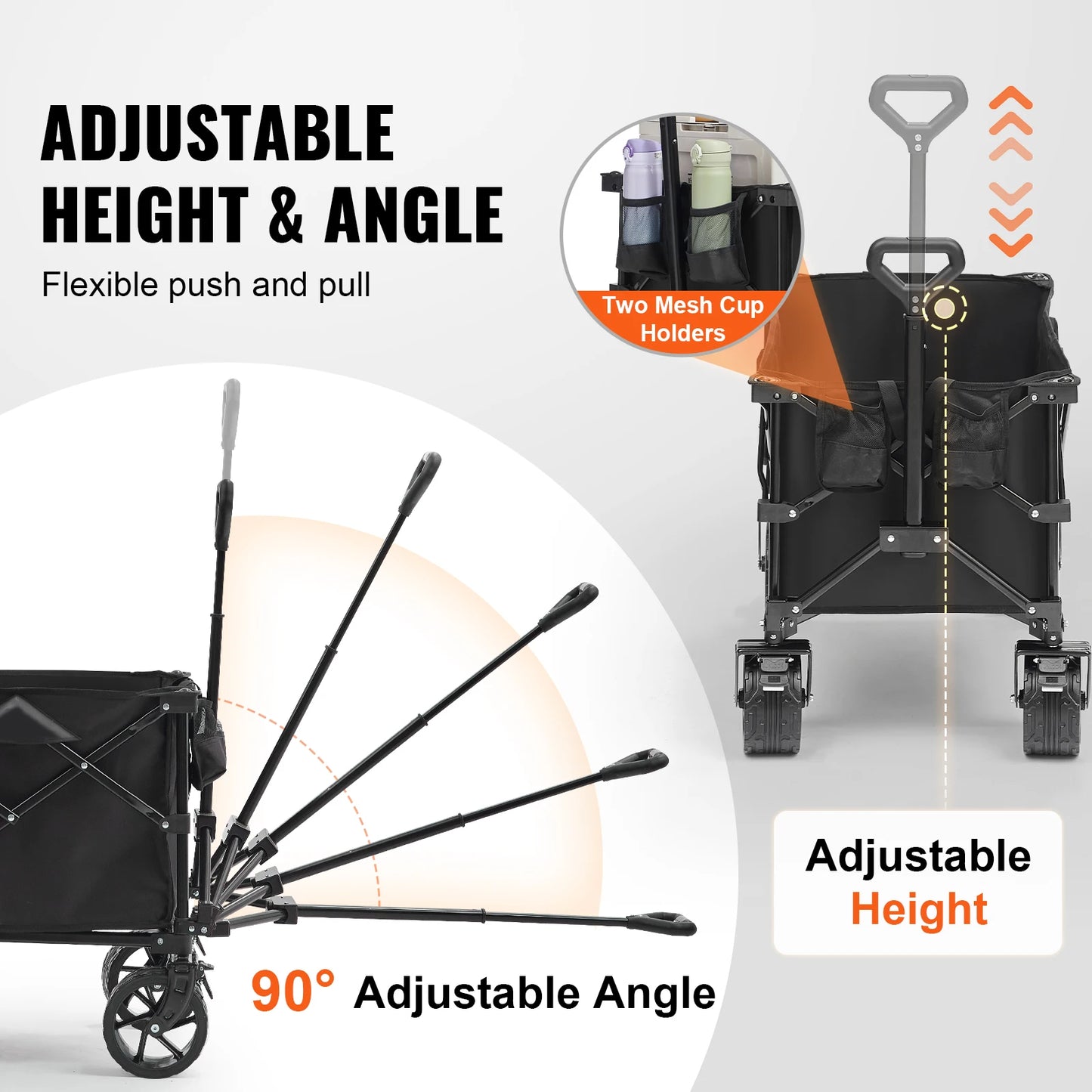 Collapsible Folding Wagon Cart with All-Terrain Wheels | StriveRiseFit