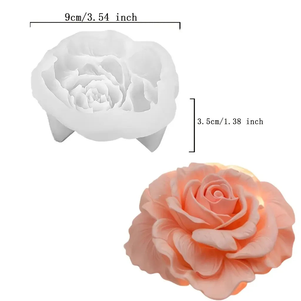 3D Rose Silicone Mold for Candles, Soap, Resin & Clay | StriveRiseFit