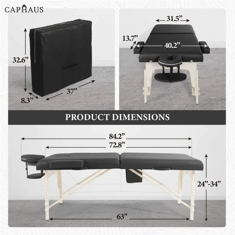 Premium Memory Foam Massage Table - 84 Inch Portable Spa Bed