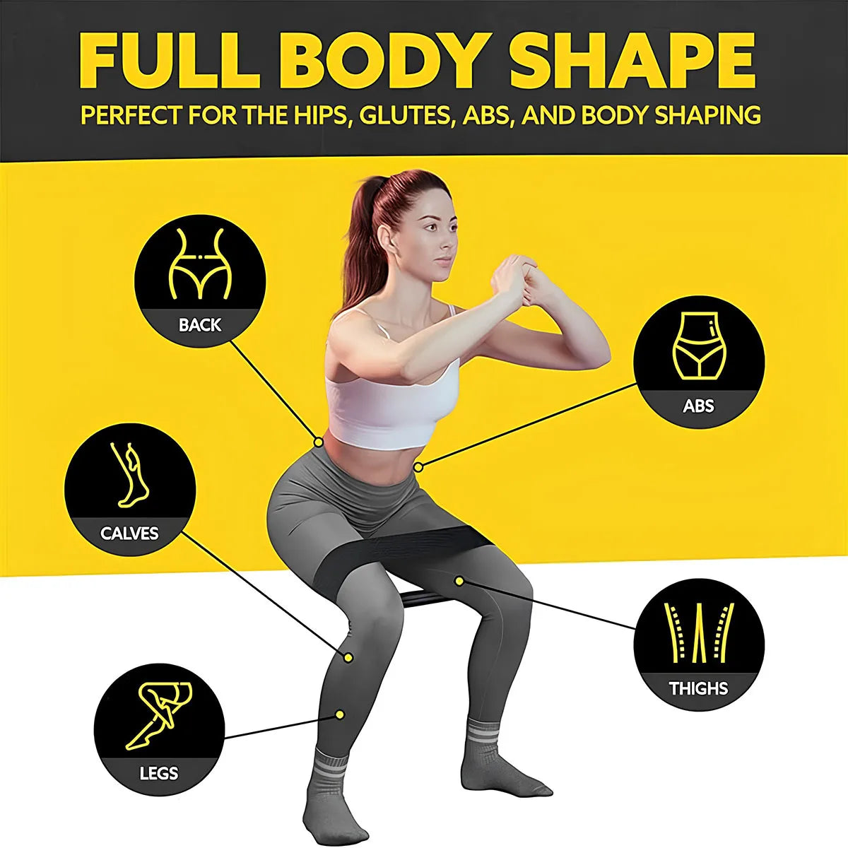 Latex Resistance Bands for Legs & Hips, Yoga & Squat Training with Storage Bag | StriveRiseFit
