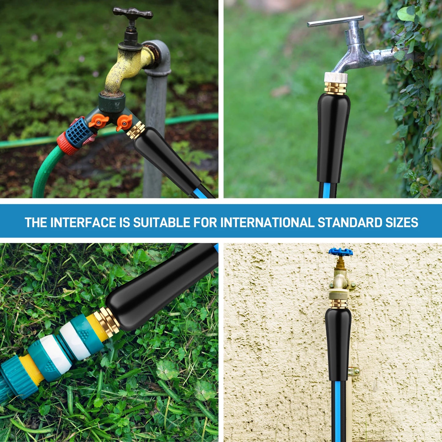 GardenJoy Heavy-Duty PVC Garden Hose | 5/8" | 25–100 ft | Kink-Free | Brass Connectors