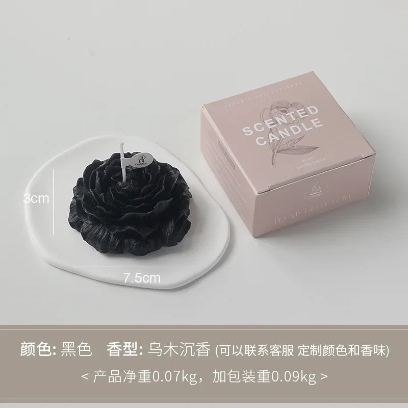 3D Peony Flower Shaped Scented Soy Wax Candle Gift 7 Scents | StriveRiseFit