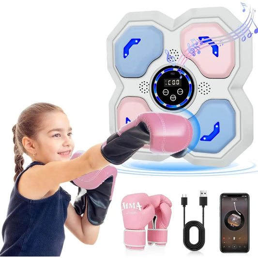 WallMounted Music Boxing Machine with LED Electronic Focus Training for Teens and Adults Interactive Workout Equipment with Glo