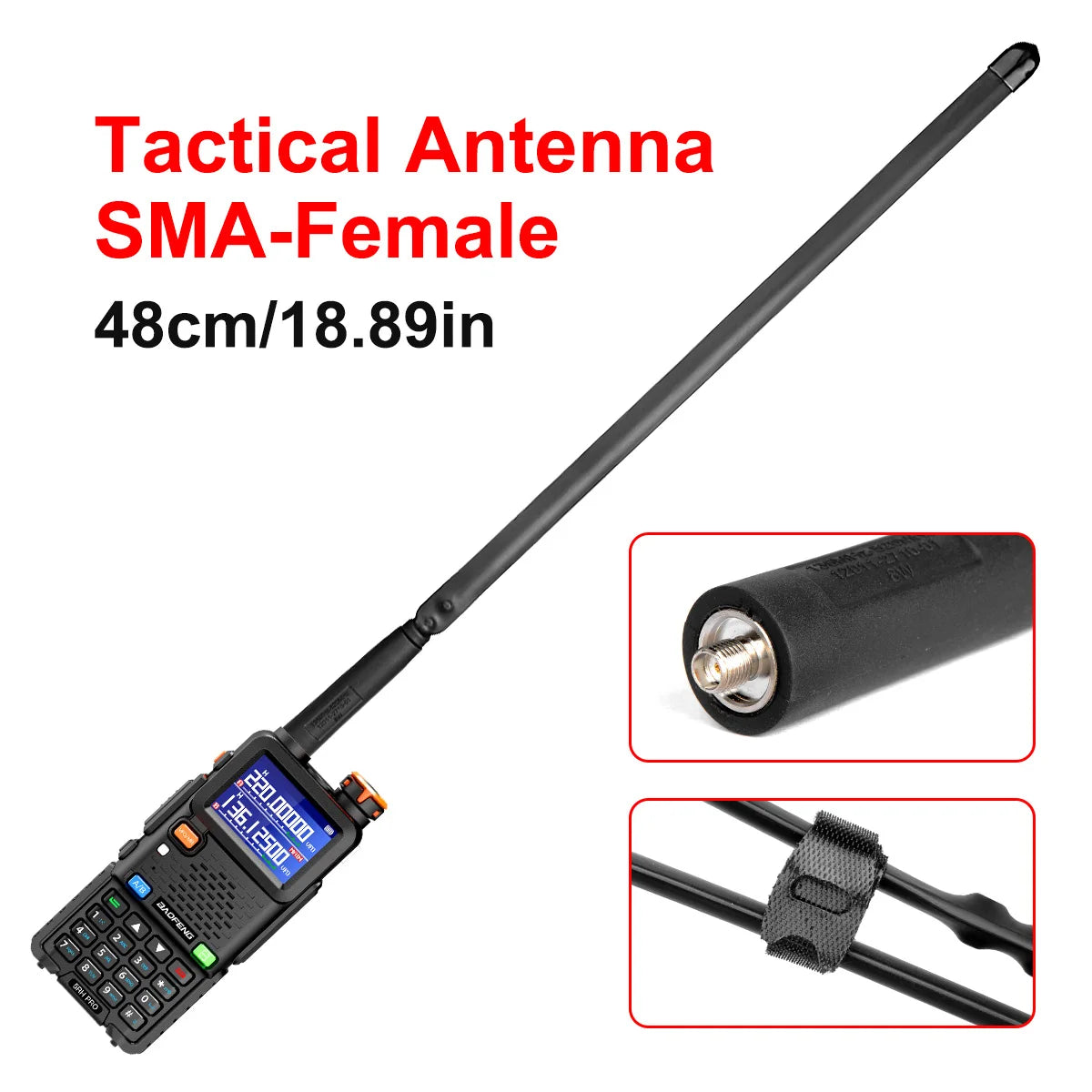 BAOFENG Tactical Foldable Whip Antenna, SMA-Female, VHF UHF 144/430Mhz, Gooseneck Antenna for Kenwood TYT Retevis BAOFENG UV-82