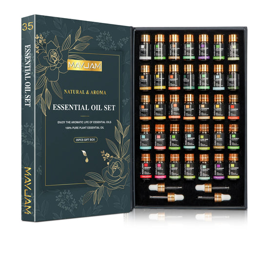 35-Piece Pure Essential Oils Set | 5ml Each | Aromatherapy & Diffuser Gift Set | StriveRiseFit