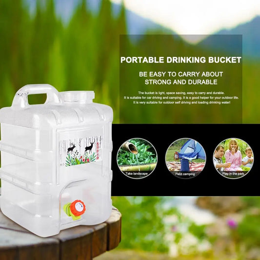 15L Camping Water Container with Faucet - Portable Food Grade Storage Tank