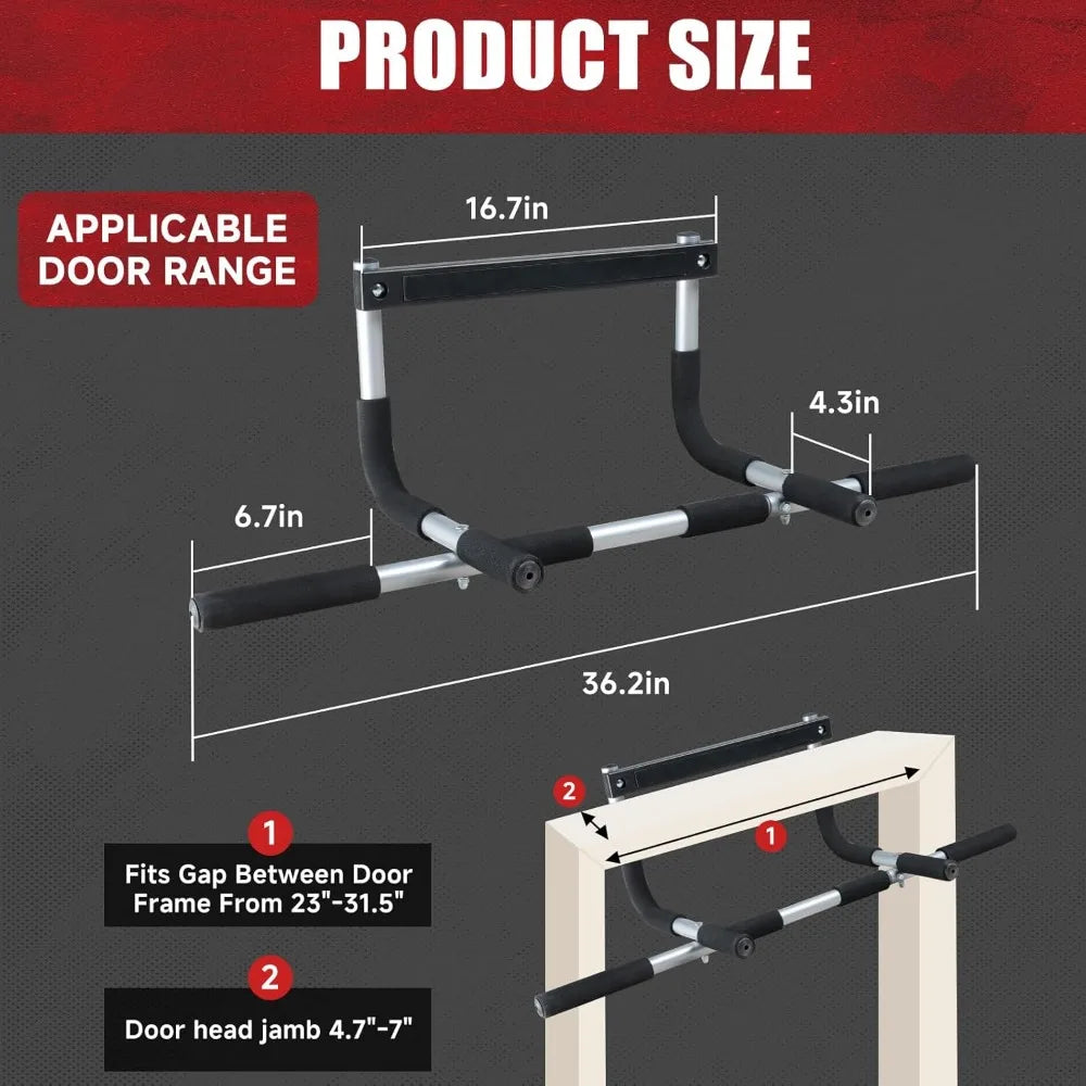 Pull-Up Bar For Door Frame,  Upper Body Fitness Workout For Home Gyms ~ Adjustable and Portable