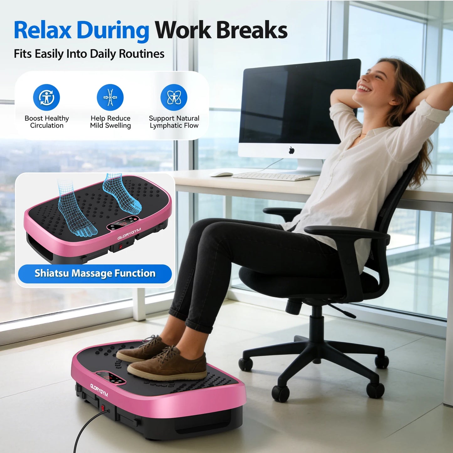 Vibration Plate Exercise Machine | 120 Speed Levels, 330LB Capacity, Low-Noise, 7 Colors