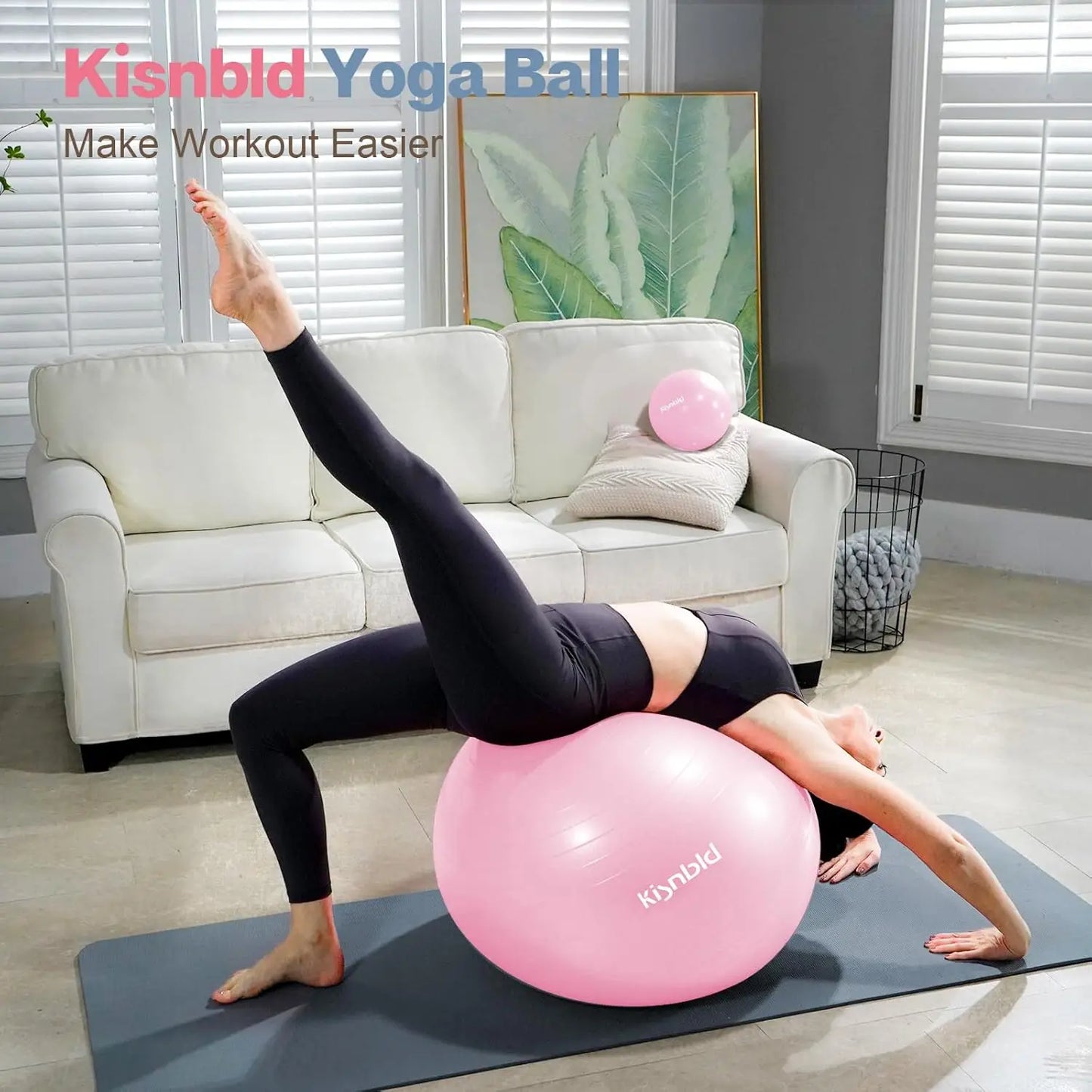 Extra Thick Exercise Ball with Foot Pump & Pilates Ball, Anti-Burst, 4 Sizes | StriveRiseFit