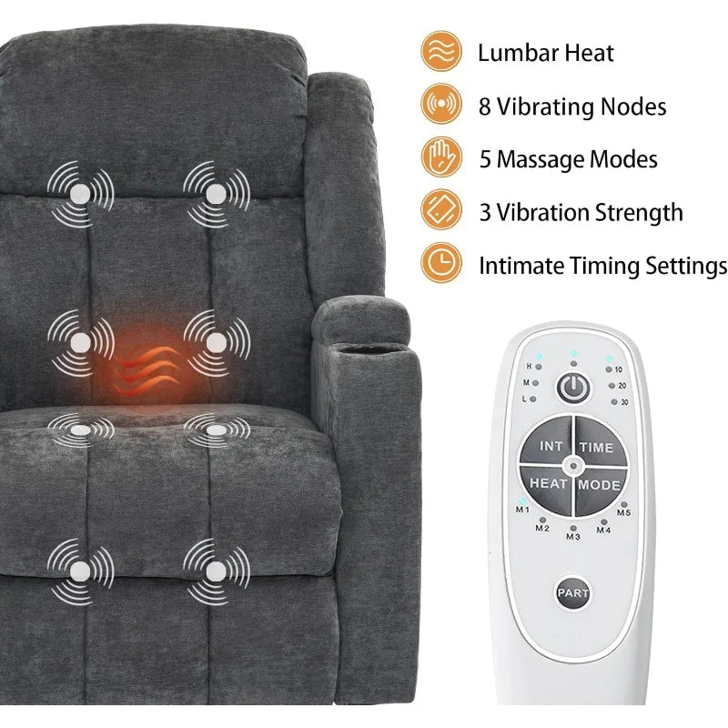 Power Lift Recliner Chair for Elderly - Massage & Heat Function | StriveRiseFit.com