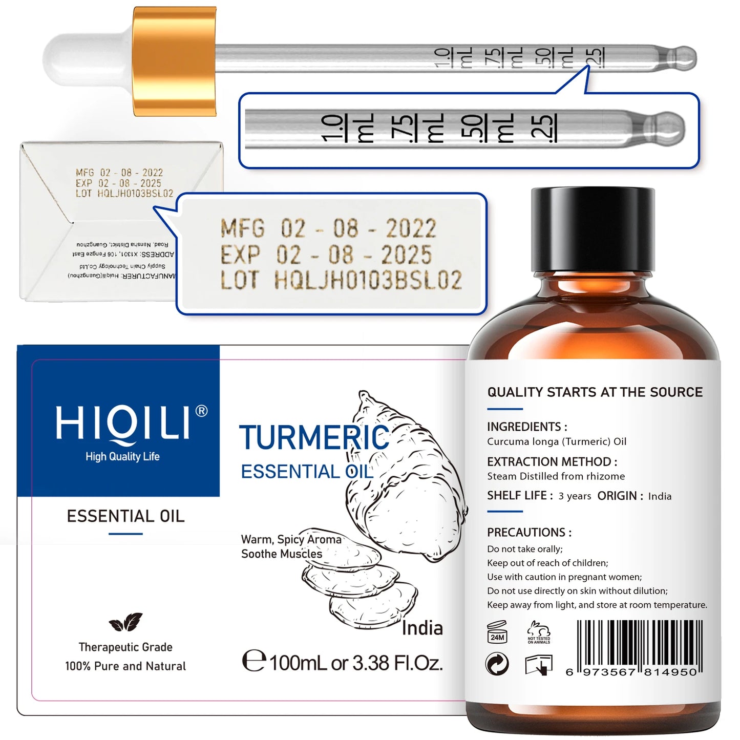 HIQILI Pure Essential Oils | 100ml Steam-Distilled, 11 Scents for Diffuser, Aromatherapy & Wellness