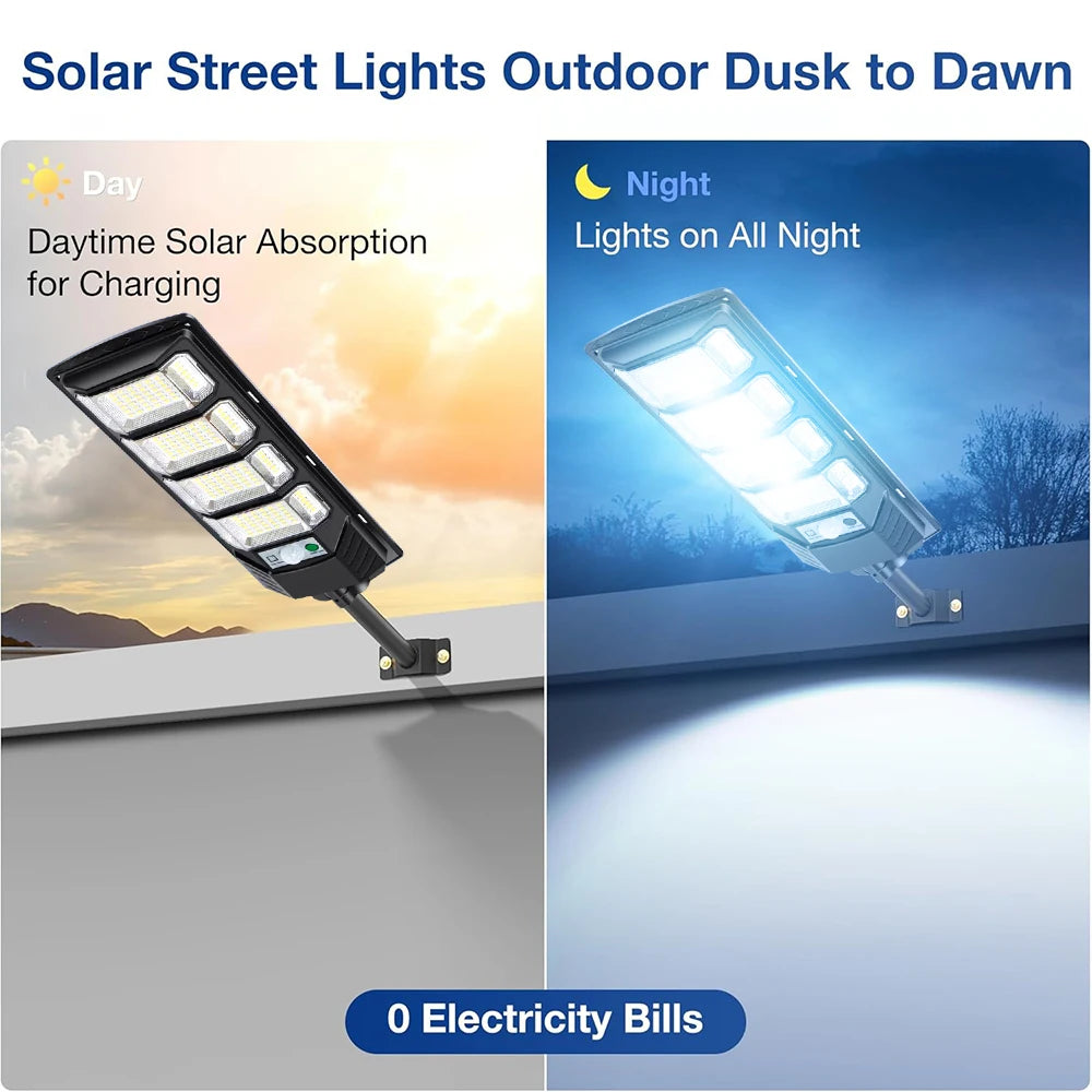 Solar LED Street Light | 192 LEDs | Motion Sensor | IP65 | 1 or 2-Pack | StriveRiseFit