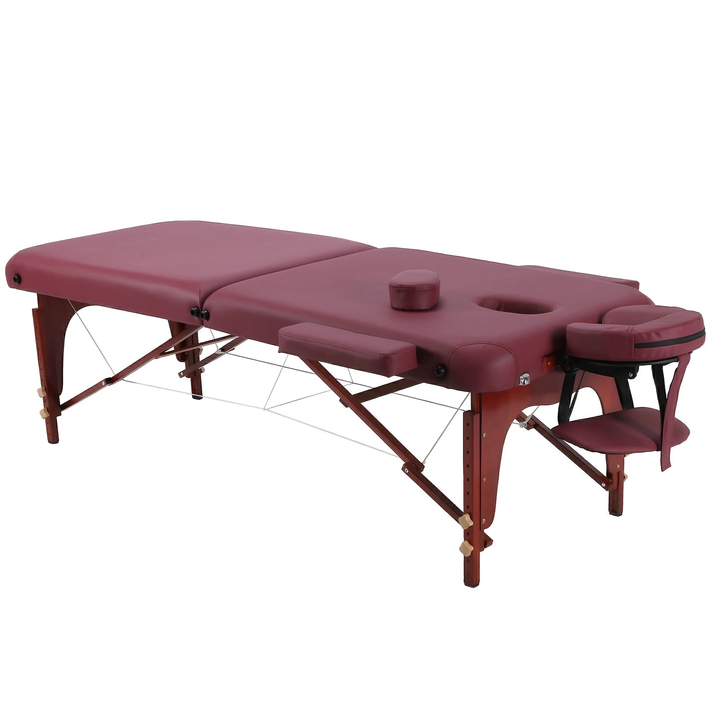 Professional Folding Massage Table | 73", 1500 lb, 4.33" Foam, Claret & Black