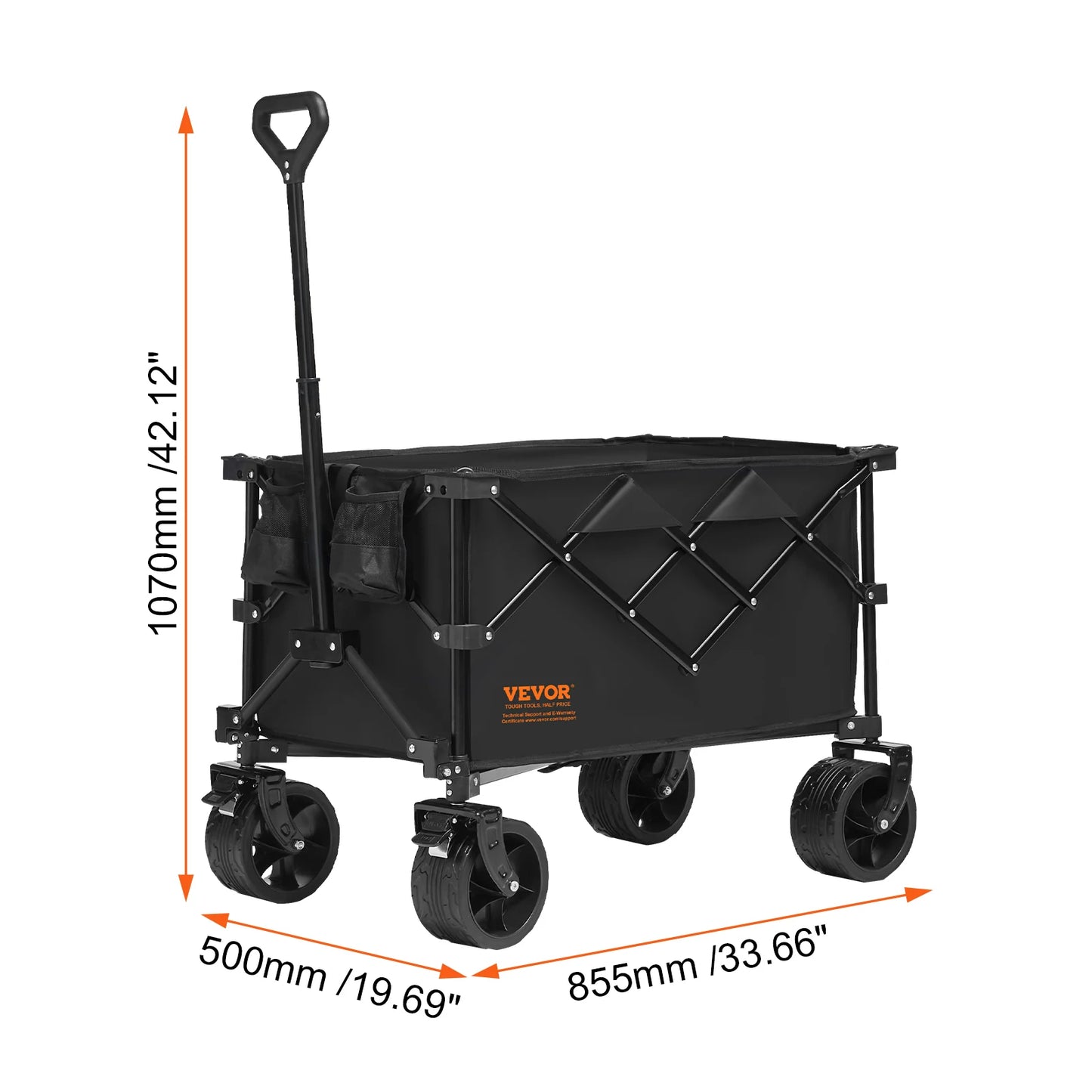 Collapsible Folding Wagon Cart with All-Terrain Wheels | StriveRiseFit
