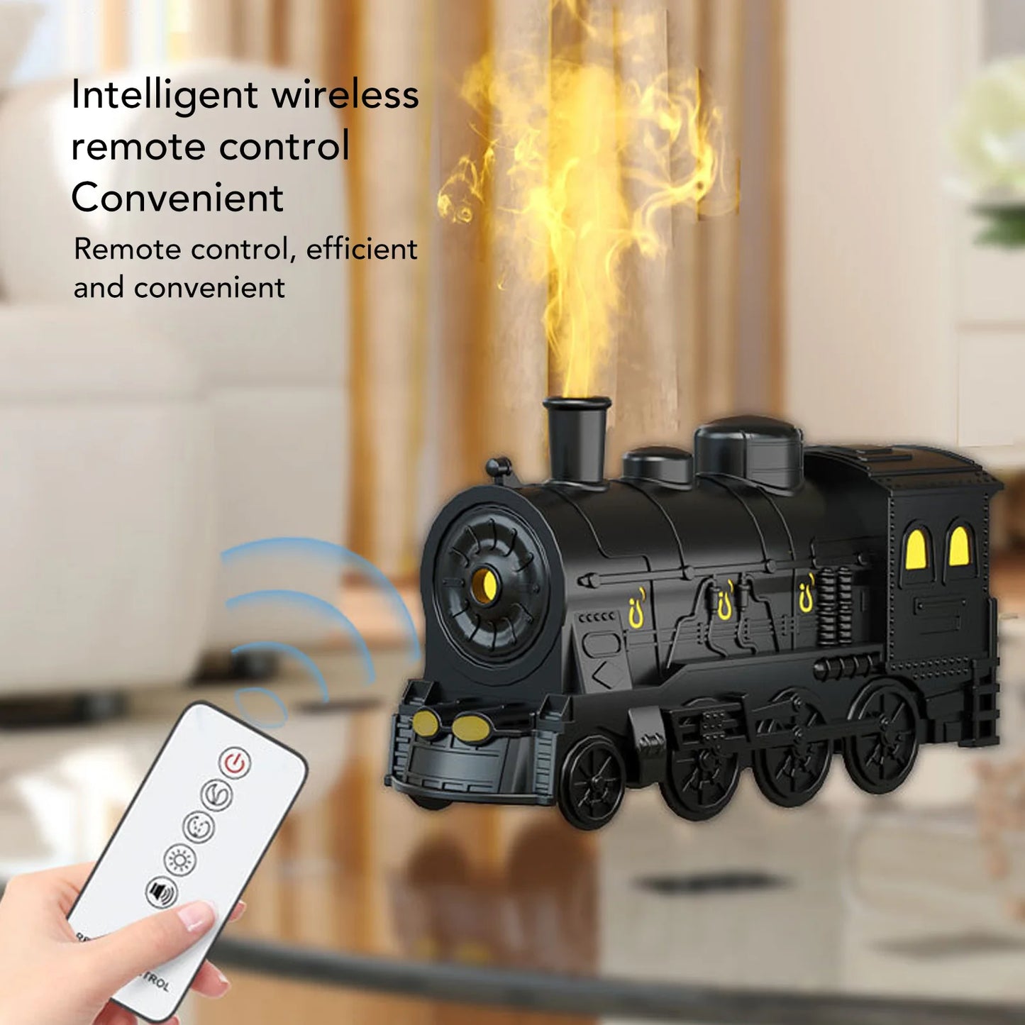 Train Aromatherapy Diffuser with LED Lights & Remote | Essential Oil Humidifier
