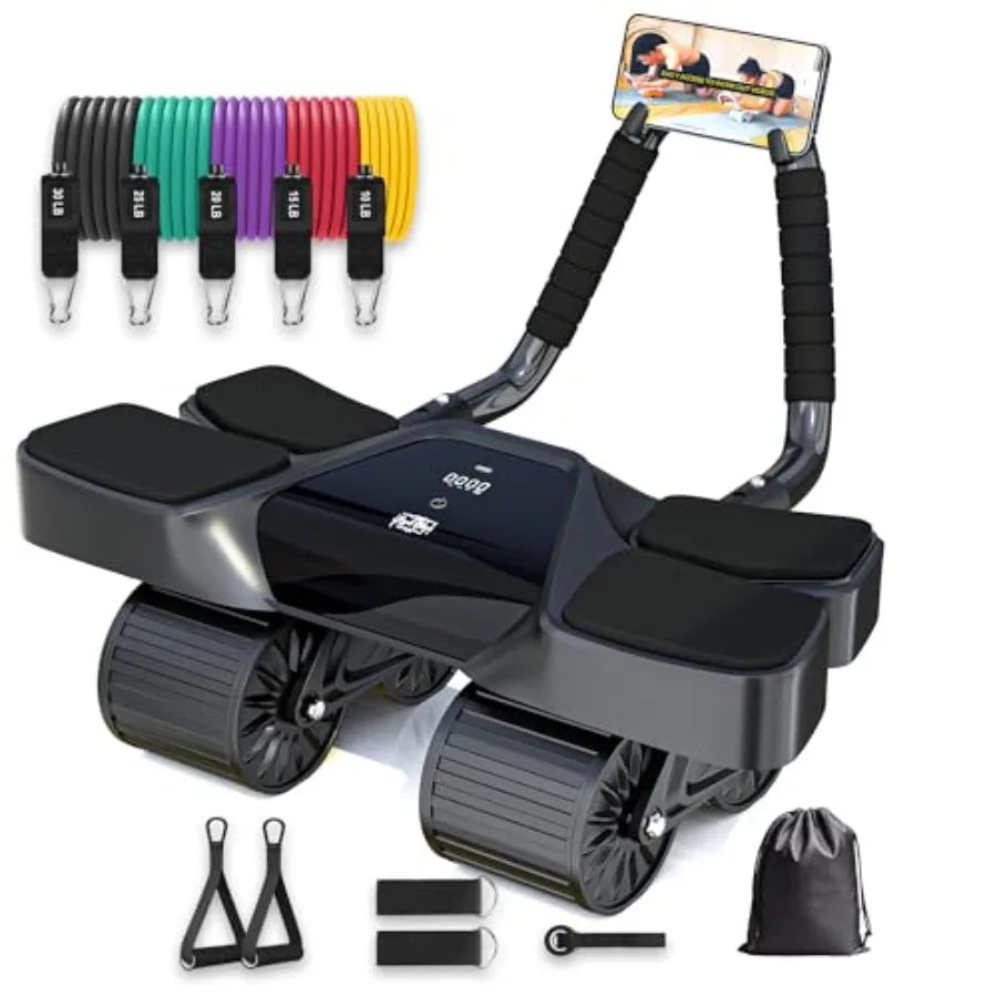 13-in-1 Ab Roller Home Gym Kit with 4-Wheel Roller, Resistance Bands & Ankle Straps | StriveRiseFit