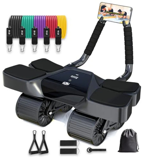 13-in-1 Ab Roller Home Gym Kit with 4-Wheel Roller, Resistance Bands & Ankle Straps | StriveRiseFit