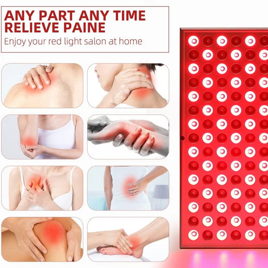 LED Red Light Therapy Panel - 225 LED Anti-Aging Facial & Body Pain Relief Lamp