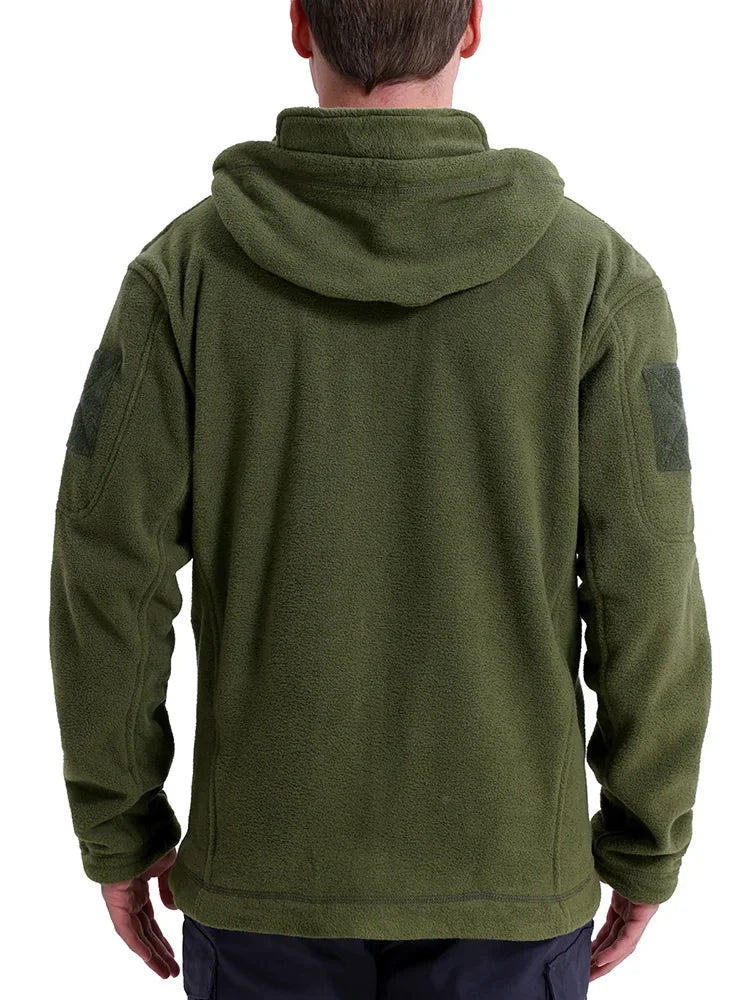 Men's Hunting Fleece Jacket - Tactical Winter Warm Full Zip Military Hoodie