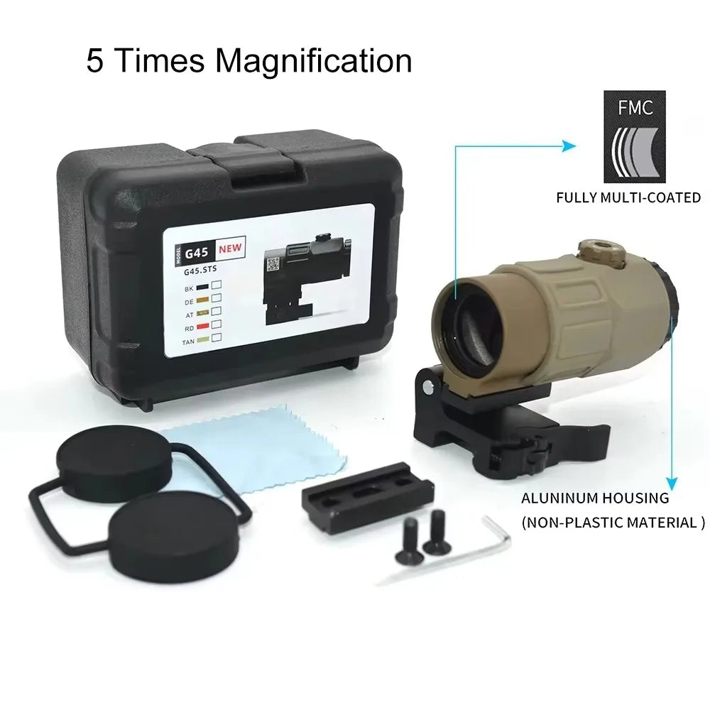 Rifle Magnifier Scope | G33 3.35x / G43 3x / G45 5x | Quick-Detach Side Mount for Picatinny Rail