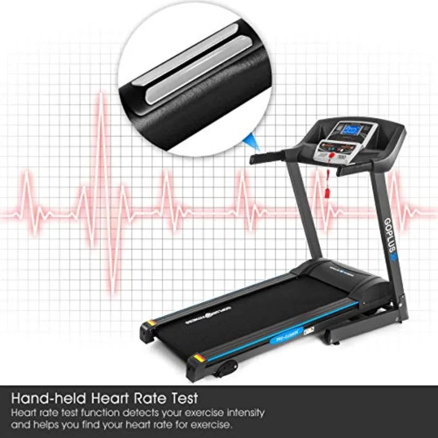 2.25HP Electric Folding Treadmill with Incline, Walking Running Jogging Fitness Machine with Blue Backlit LCD Display
